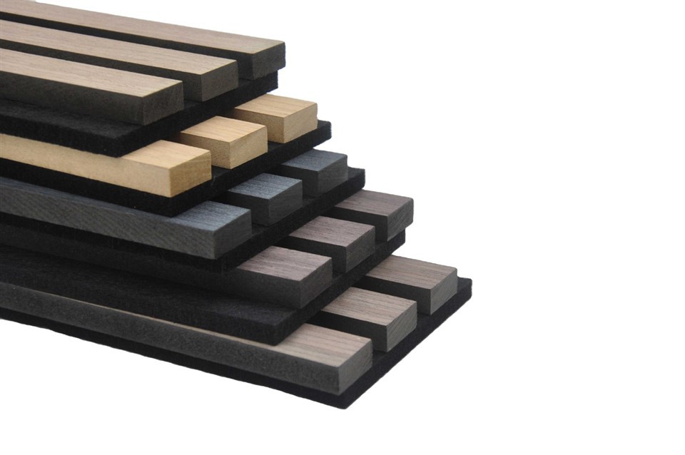 Walnut Wood MDF Slatted Acoustic Panels